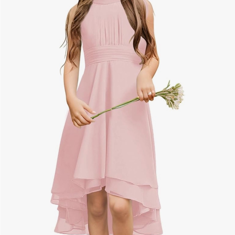 Charming Pink Sleeveless Kids Dress